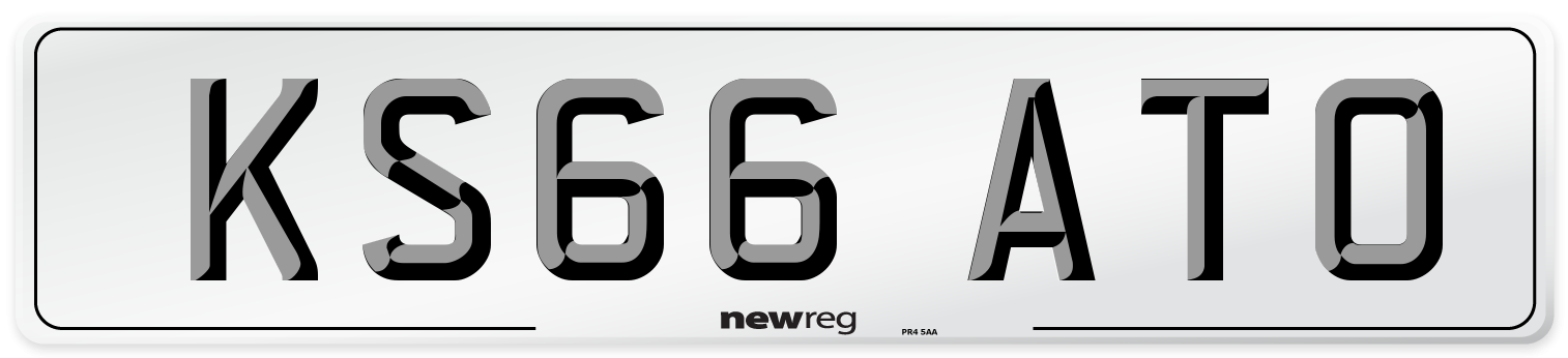 KS66 ATO Number Plate from New Reg